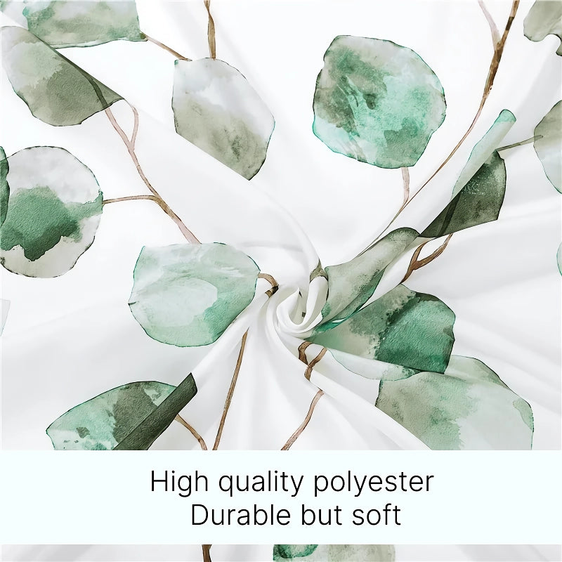 green leaves waterproof shower curtain, view 4 - MRSLM