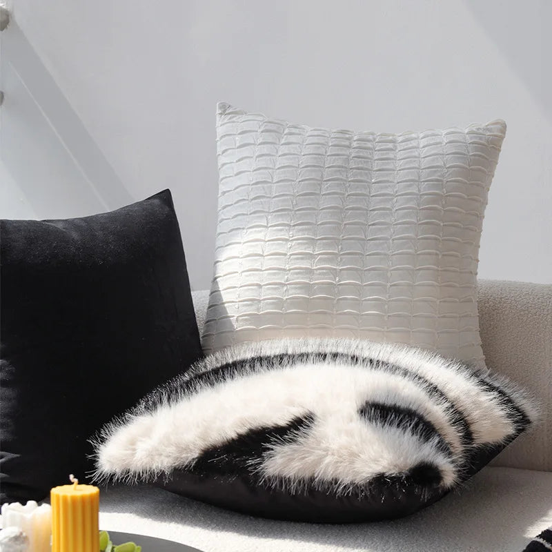 italian minimalist black and white cushion cover - MRSLM