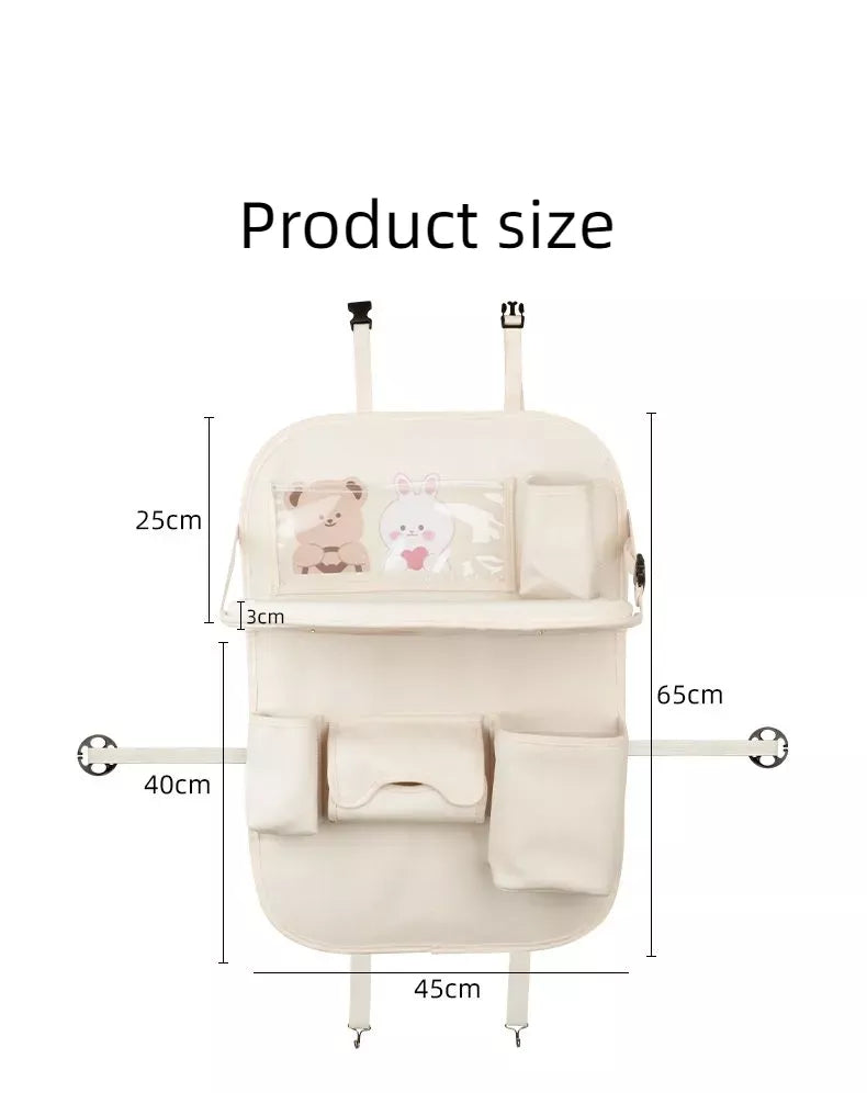 leather backseat organizer with tray, view 6 - MRSLM