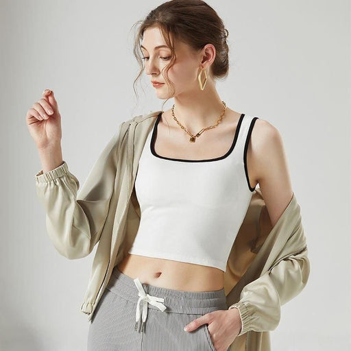 padded strap crop top, view 3 - MRSLM