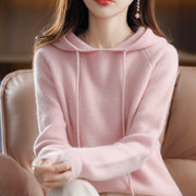 women's short hooded pullover sweater - MRSLM