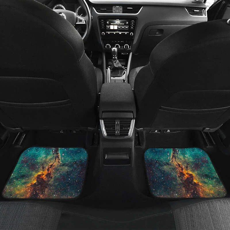 galaxy teal and orange car floor mats, view 6 - MRSLM