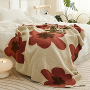 floral knitted throw blanket, view 2 - MRSLM