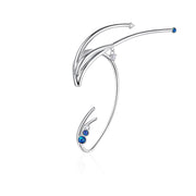original design blue floral earrings, view 3 - MRSLM