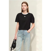 embroidered O-neck t-shirt, view 9 - MRSLM