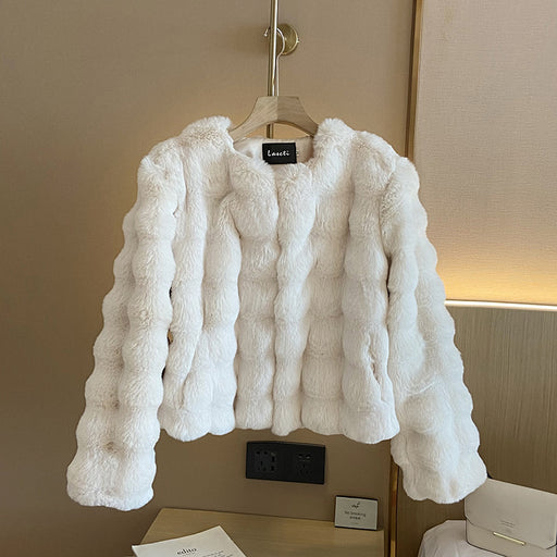 plush collarless short top, view 6 - MRSLM