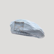 washed denim beret, view 2 - MRSLM