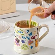 370ml French flower printed ceramic mug - MRSLM