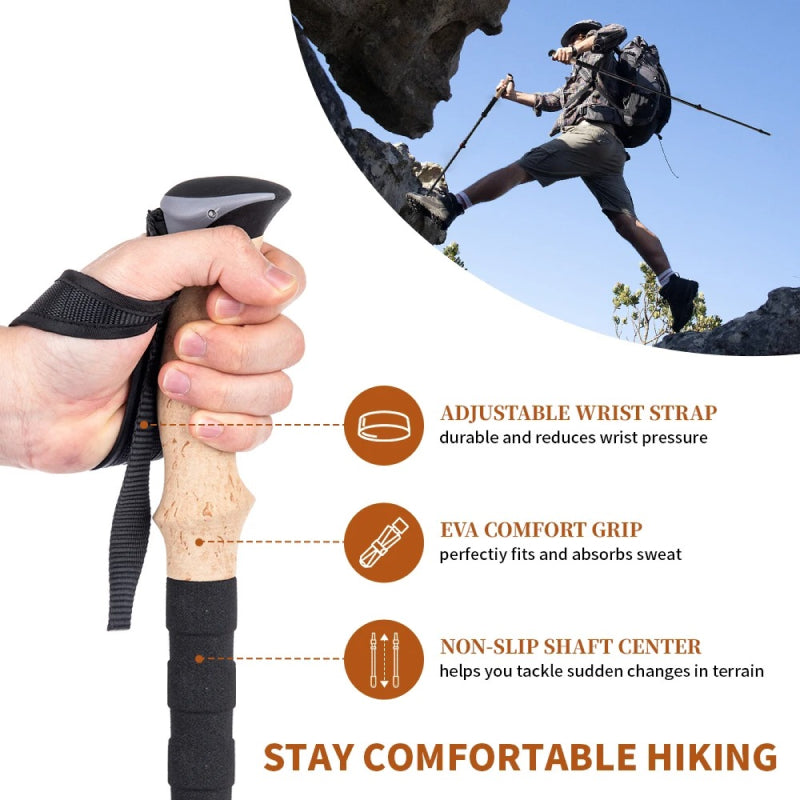 collapsible carbon fiber trekking poles, view 5 - MRSLM