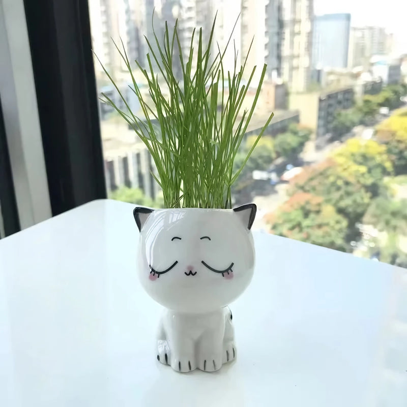 cat ceramic plant pot, view 5 - MRSLM
