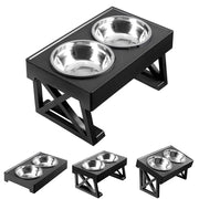 adjustable elevated dog bowl stand, view 2 - MRSLM