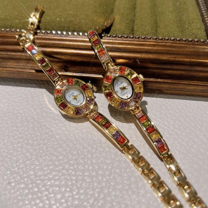 Women's colorful crystal quartz watch - MRSLM