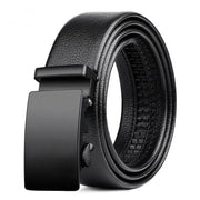 men's black PU leather belt automatic buckle, view 2 - MRSLM