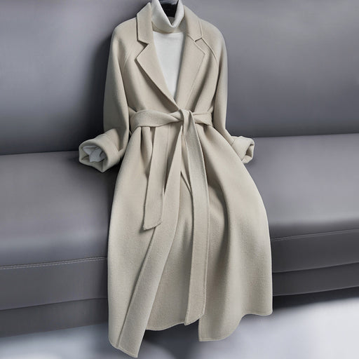 Women's belted long wool coat - MRSLM