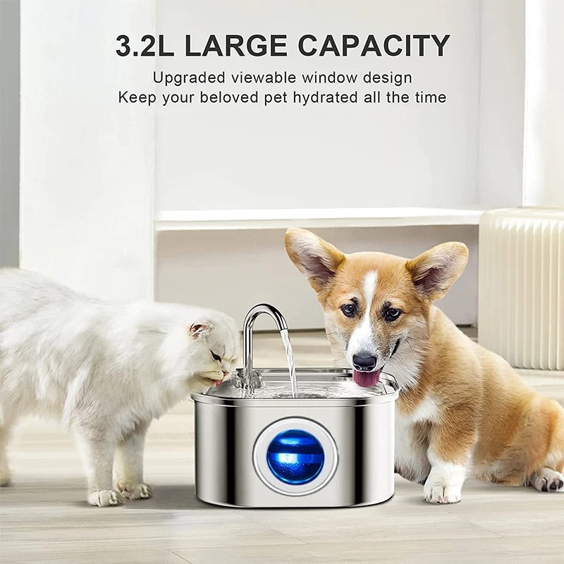stainless steel cat water fountain 3.2l, view 3 - MRSLM