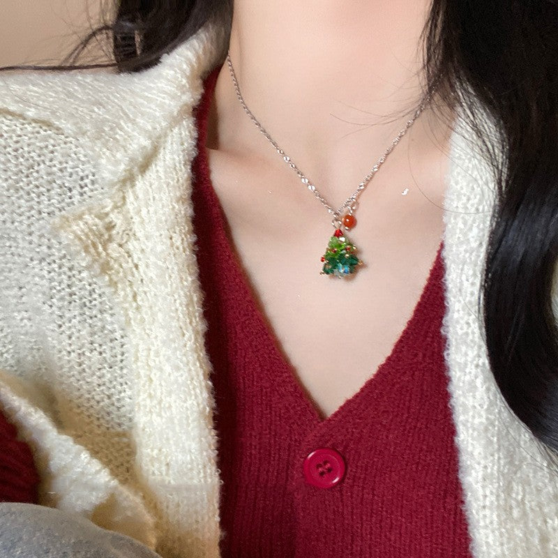 Christmas tree pendant necklace for women, view 3 - MRSLM