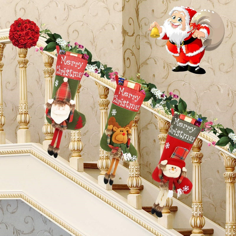 Big 3D plush Christmas stocking, view 4 - MRSLM
