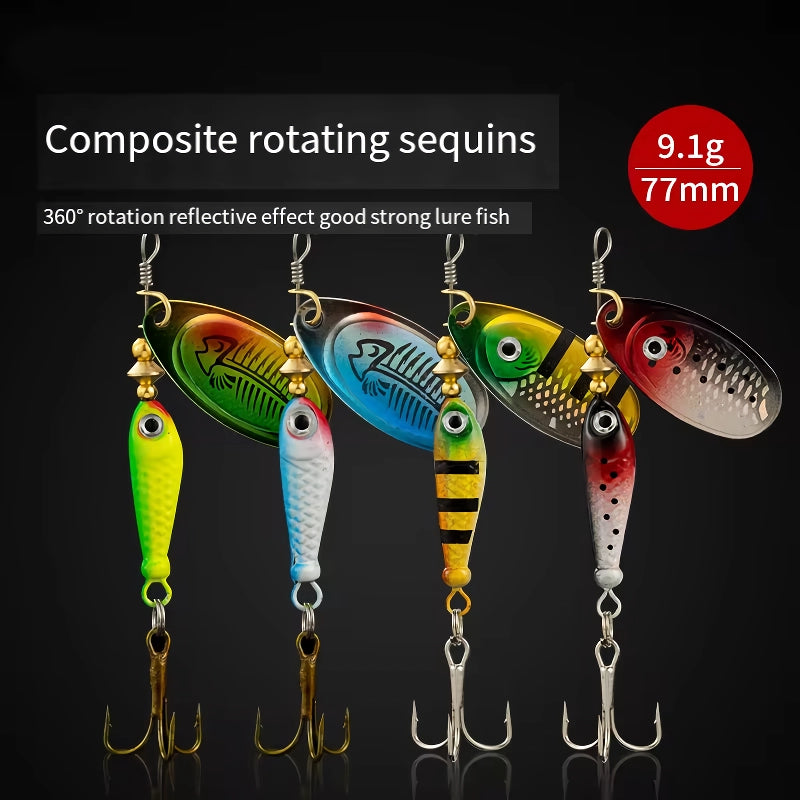 rotating metal spinner fishing lure, view 11 - MRSLM