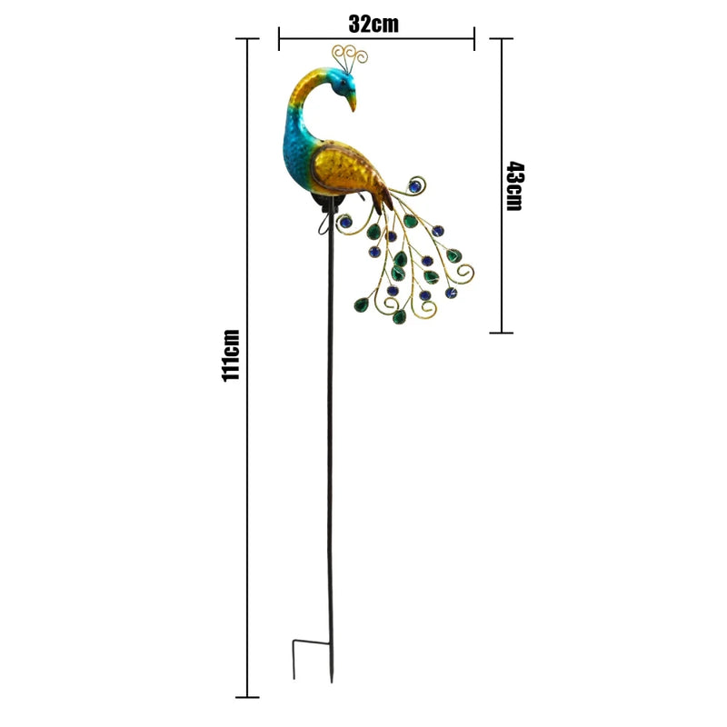 solar LED peacock garden lamp, view 7 - MRSLM