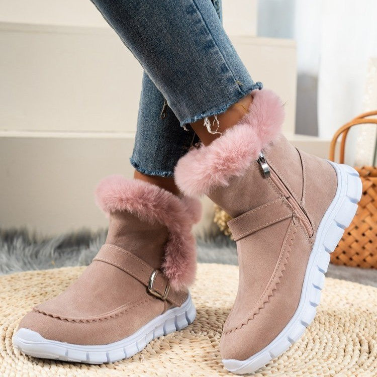 women's plush snow ankle boots, view 4 - MRSLM