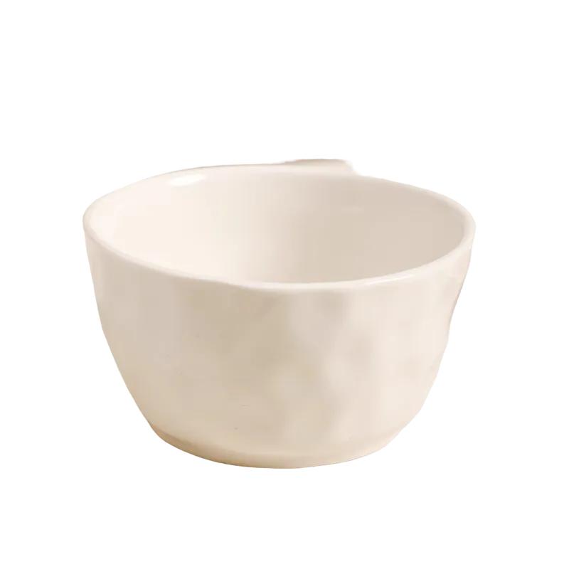 cream style ceramic rice bowl, view 6 - MRSLM