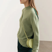 mock neck embroidery knitted pullover sweater, view 2 - MRSLM