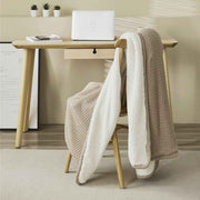classic waffle plaid cotton knitted throw blanket, view 17 - MRSLM