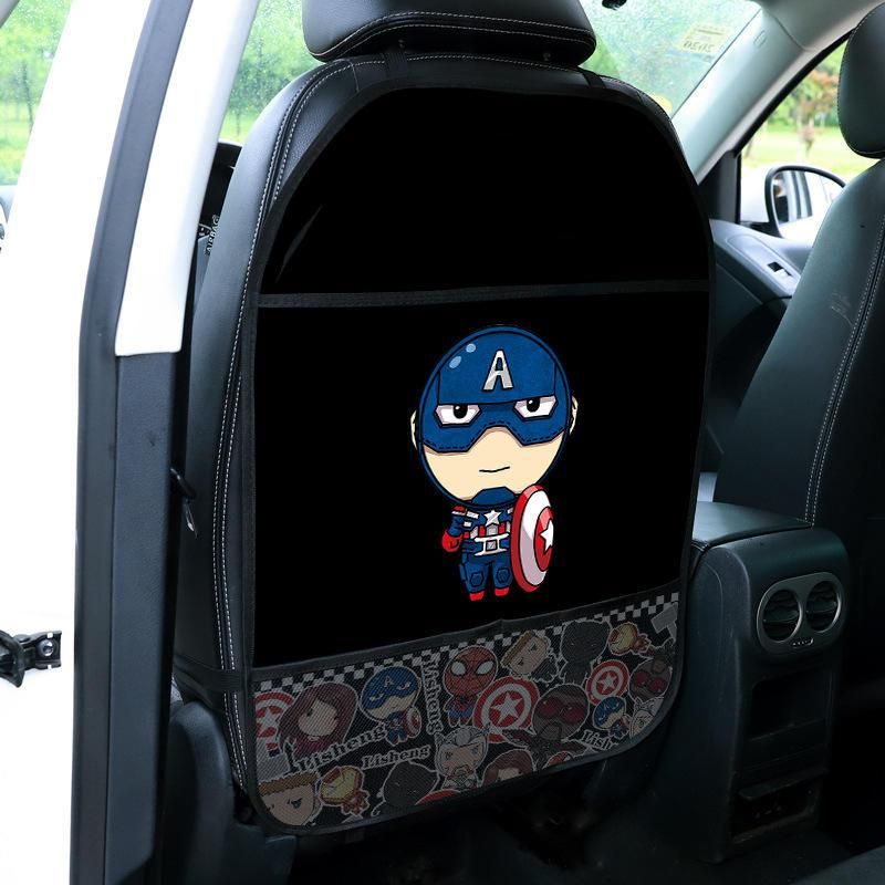 kids car seat protector with pockets, view 4 - MRSLM