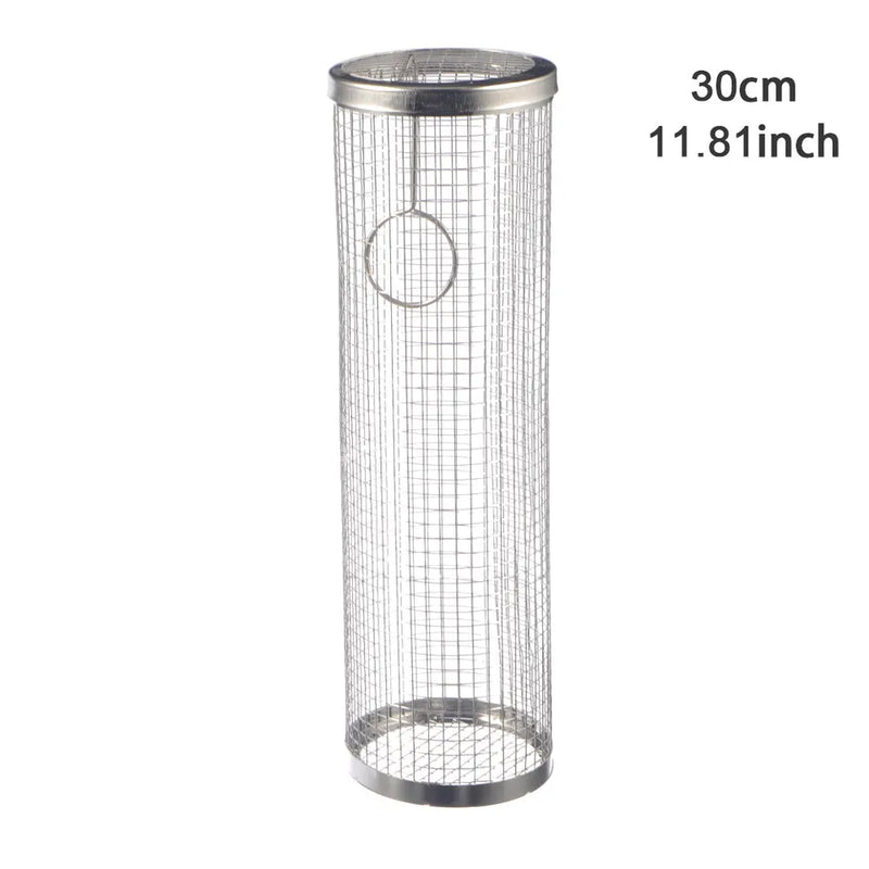 Stainless steel rolling BBQ basket, view 2 - MRSLM