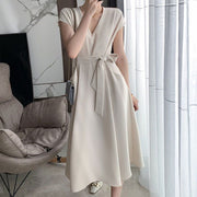 High waist A-line summer dress, view 6 - MRSLM