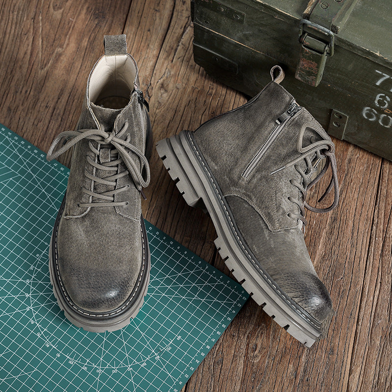 men's vintage leather ankle boots, view 5 - MRSLM