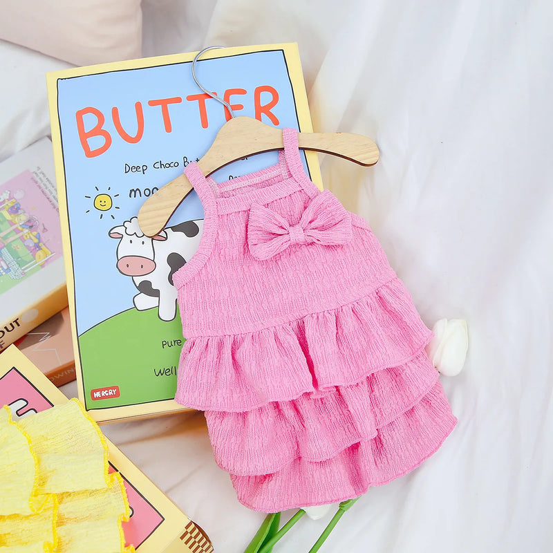 spring princess dog dress, view 4 - MRSLM