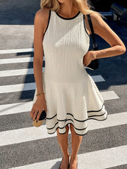 white stitching sleeveless dress, view 6 - MRSLM