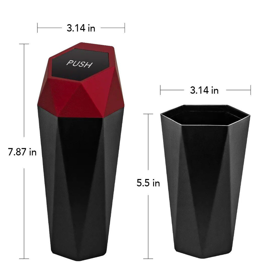 Portable Mini Car Trash Can with Leak-Proof Lid: Elegant, Functional & Compact