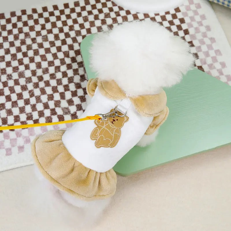 Plush bear collar dress for dogs and cats, view 5 - MRSLM