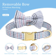 fashion dog harness leash set with bowtie, view 7 - MRSLM