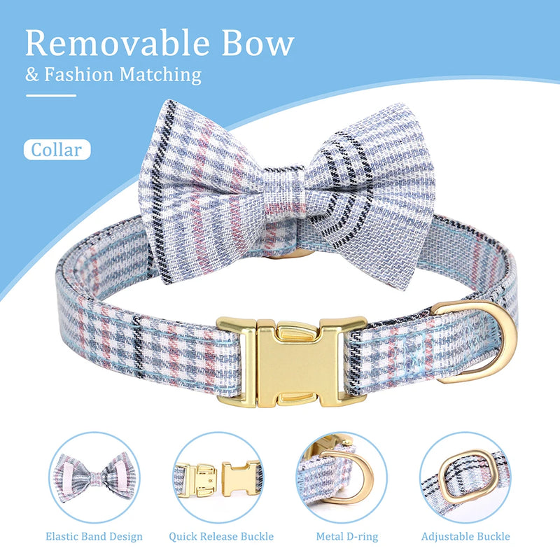 fashion dog harness leash set with bowtie, view 7 - MRSLM