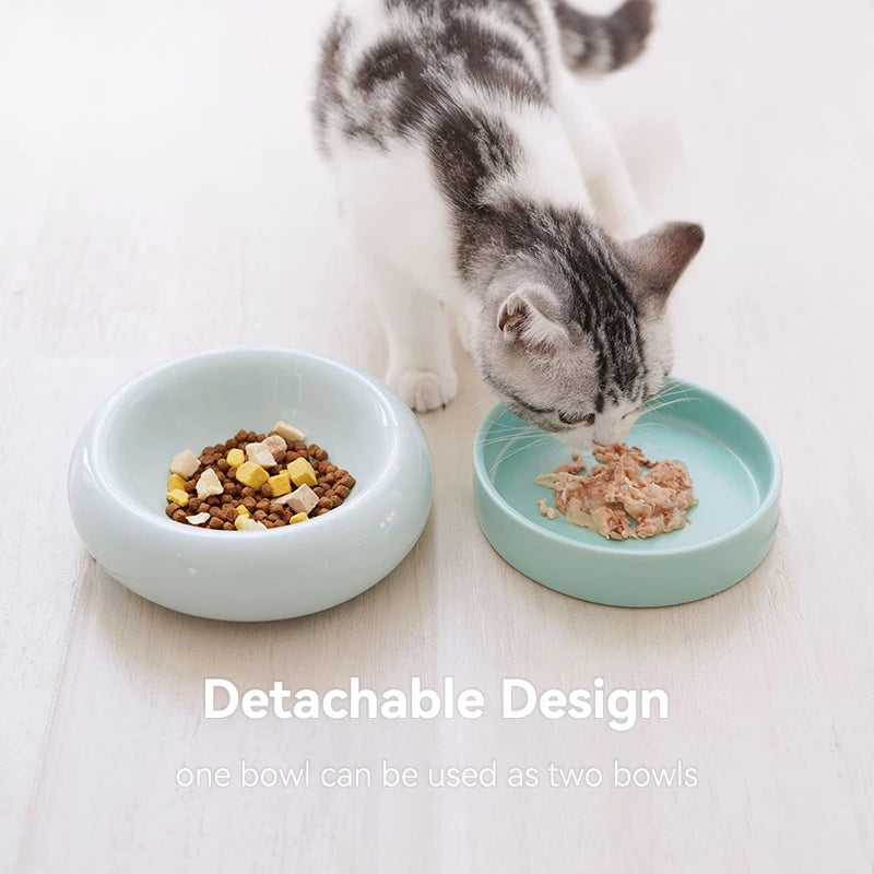 2-in-1 elevated ceramic feeding bowls, view 7 - MRSLM