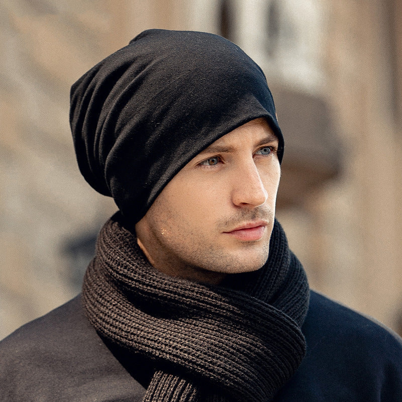 Men's solid color cotton beanie, view 2 - MRSLM
