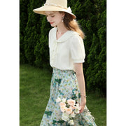 lace-up collar blouse, view 5 - MRSLM