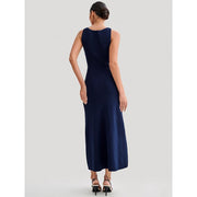 Sleeveless buttoned maxi dress, view 5 - MRSLM