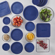 30-piece glass food storage set with navy lids, view 5 - MRSLM
