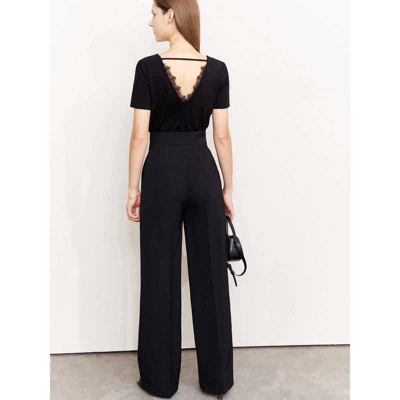 high-waisted wide-leg women's trousers, view 10 - MRSLM