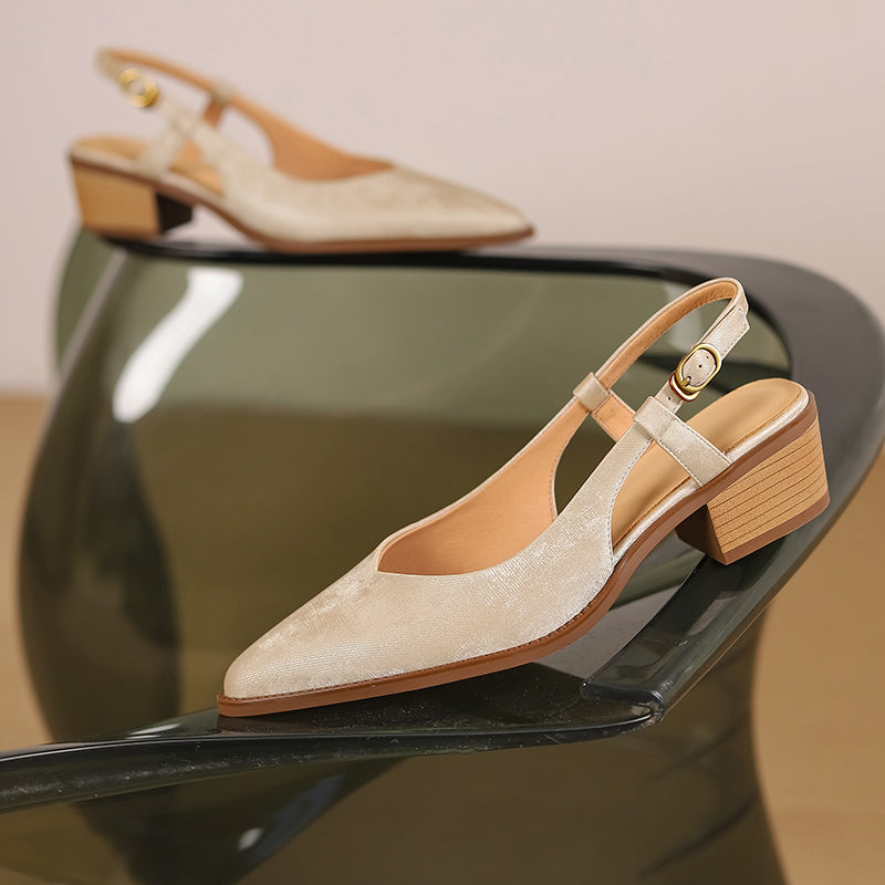 Slingback leather pumps, view 5 - MRSLM