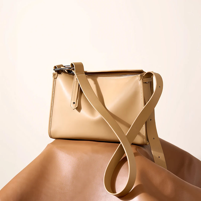 Genuine leather pillow shoulder bag, view 6 - MRSLM
