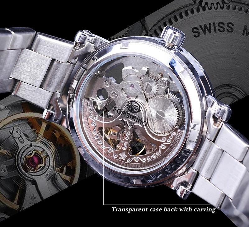 men's hollow see-through automatic watch, view 8 - MRSLM