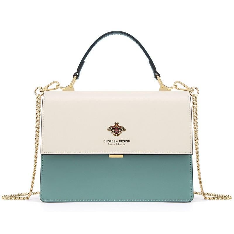 square leather shoulder bag, view 3 - MRSLM