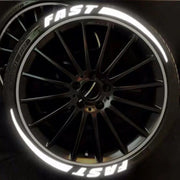Reflective 3D tire lettering decals, view 4 - MRSLM
