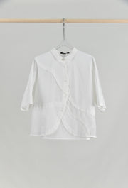 retro patchwork lapel short sleeve shirt, view 5 - MRSLM