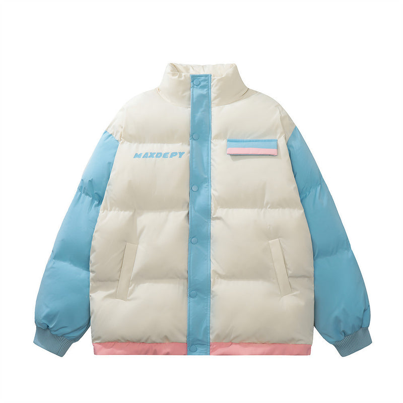 Men's contrast color puffer jacket, view 5 - MRSLM